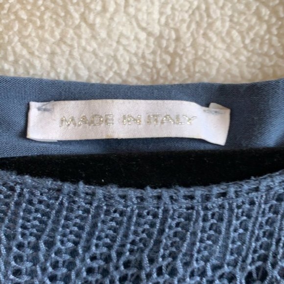 Blue Knit Asymmetrical Hem Tunic Dress - Picture 5 of 6